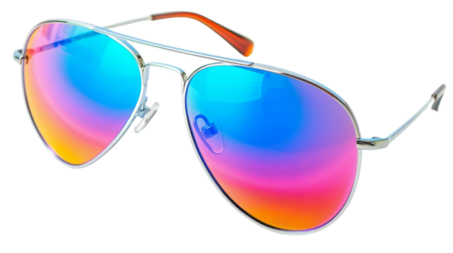 Colorful sunglasses on transparent background 