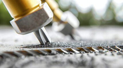 Obraz premium extreme close-up photo of a drill