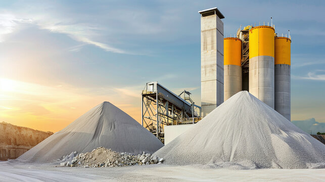 Sand destined for cement manufacturing in a quarry