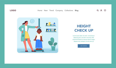 Pediatric height measurement. Vector illustration