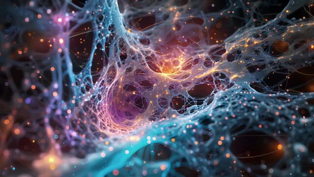 The intricate network of microtubules and actin filaments forming a contractile ring during cytokinesis.