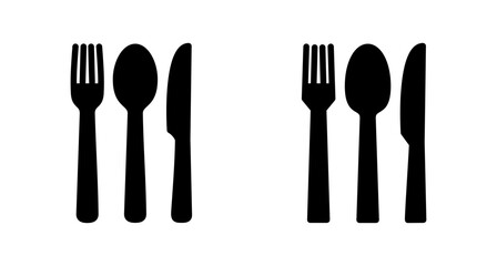 Fork, Spoon, and Knife isolated on white background. Restaurant icon. food icon. Eat. Cutlery icon.