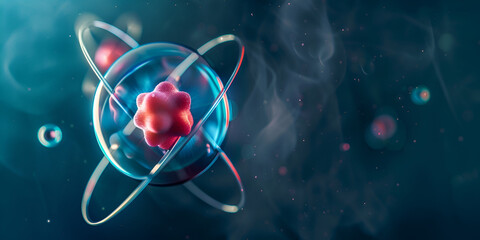 Colorful 3D Atomic Structure in a Black Background
