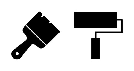 Paint icon vector isolated on white background. Paint brush vector icon. Paint roller icon