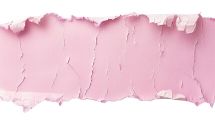Torn pink paper on transparent background