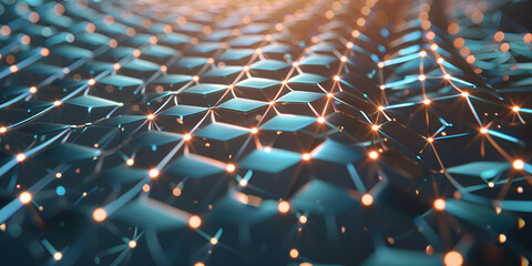 Fototapeta premium Visualizing the Complex Network of Nanotechnology: A Detailed Look into Molecular Structures and Advanced Geometric Grids