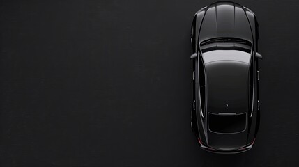 Black sedan car background.- top view