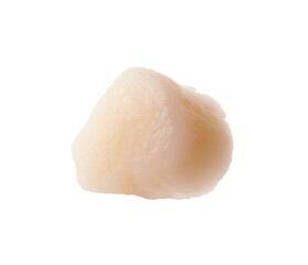 One fresh raw scallop isolated on white