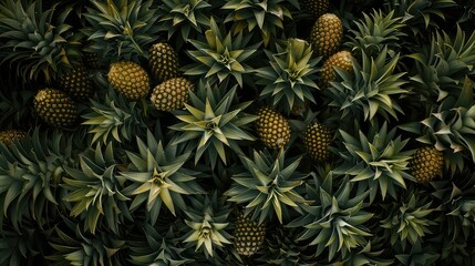 Obraz premium pineapple as background, top view