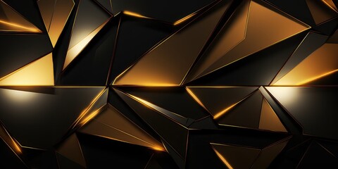 Abstract background gold color with geometric 3D texture and light leaks