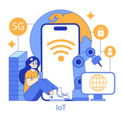 hyperconnectivity. Flat Vector Illustration
