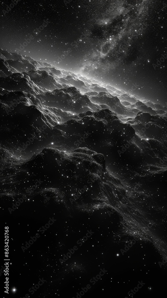 Canvas Prints a simple space cloud illustration with limited color palette of gray and white.