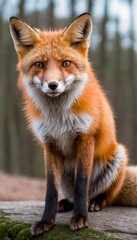 Obraz premium Red Fox in a Forest