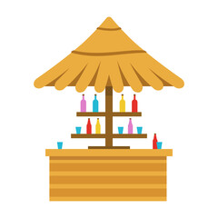 Beach bar design on white background