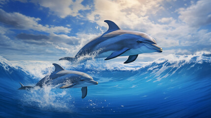 Obraz premium Ecology of dolphins.