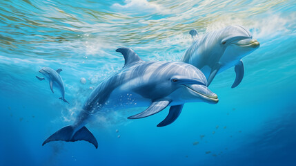 Obraz premium Ecology of dolphins.