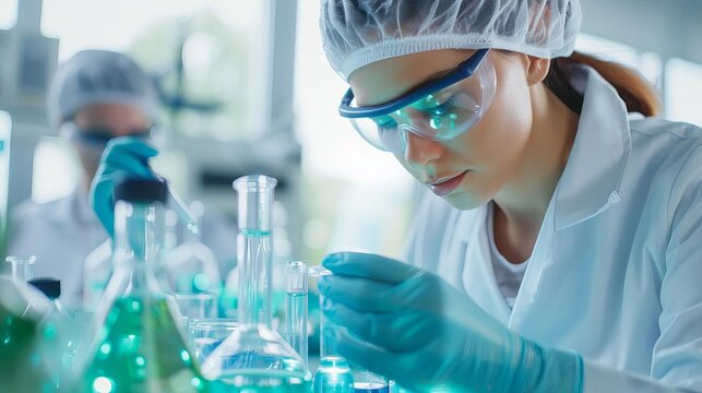 Scientist working on bioluminescent organisms, biotechnology, genetic modification