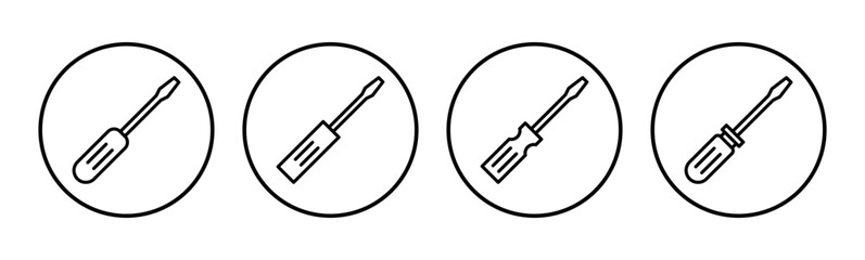 Screwdriver icon set. tools icon vector