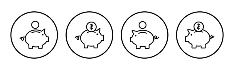 Piggy bank icon vector. piggy money icon