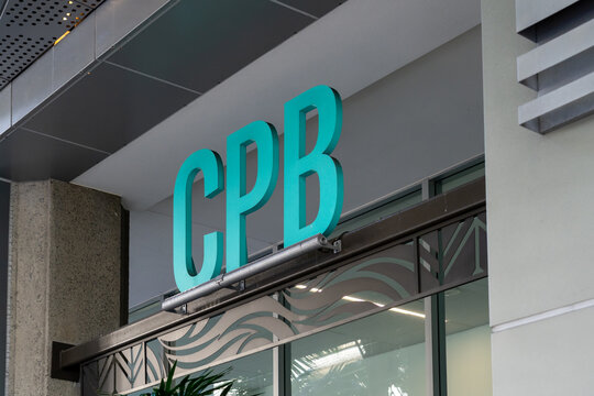 Honolulu, Hi,  USA - January 13, 2024: Close-up of CPB (Central Pacific Bank) sign on the building in Waikiki, Hawaii. Central Pacific Bank is an American regional commercial bank.