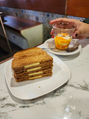 Kaya toast butter and half egg boiled. Traditional oriental and vintage kopitiam breakfast style. Popular in Malaysian and Singaporean.