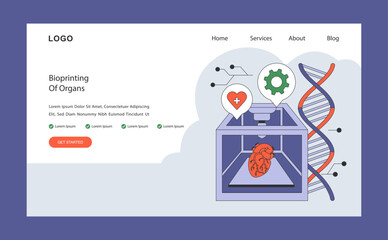 Biomedical Engineering concept. Flat vector illustration.