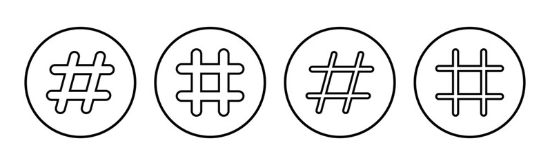 Hashtag icon set. hashtag symbol