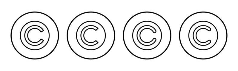 Copyright icon set. copyright symbols