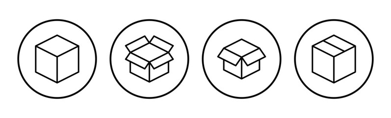 Box icon set. box vector icon, package, parcel