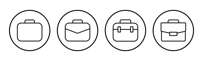 Briefcase icon set. suitcase icon. luggage symbol.