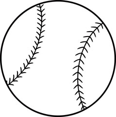 Baseball ball illustration in outline style