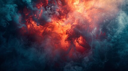 Fototapeta premium A dramatic whirlwind of smoke and fire in dynamic motion.