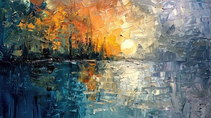 Obraz premium Palette knife and oil paint on canvas