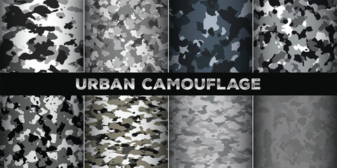 Urban camouflage. Collection military and army camouflage seamless pattern. © idris
