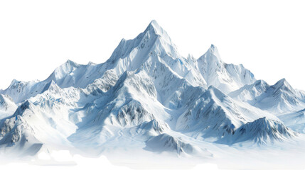 Obraz premium Snow-capped rugged mountains on transparent background