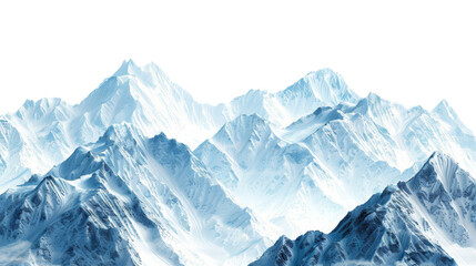 Obraz premium Snow-capped rugged mountains on transparent background