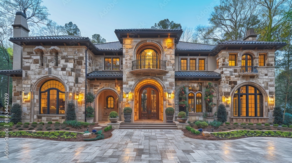 Canvas Prints beautiful, newly built luxury home exterior