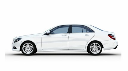 Fototapeta premium Passenger car isolated on a white background, with clipping path. Full Depth of field. Focus stacking, side view.