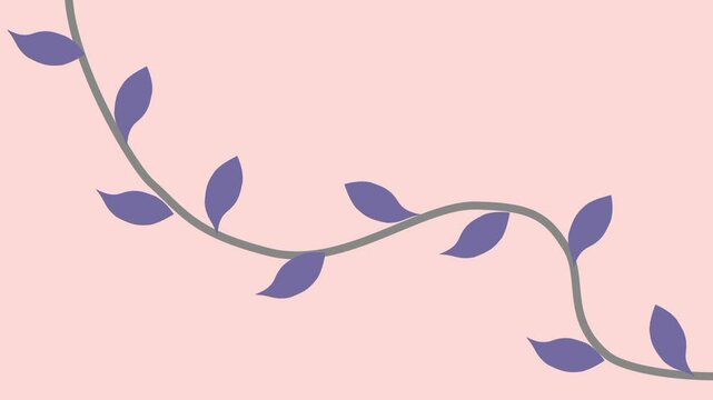 animated background of creeping plants or flowers with soft blue as a background, motion graphic, mp4, animated background