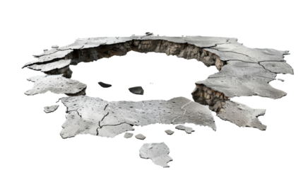 Sinkhole on transparent background