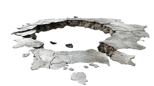 Sinkhole on transparent background
