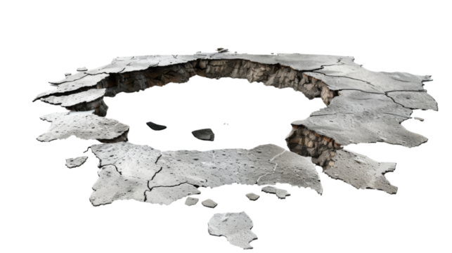 Sinkhole on transparent background