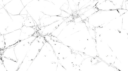 Abstract broken glass on transparent background 