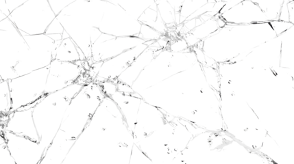 Abstract broken glass on transparent background 