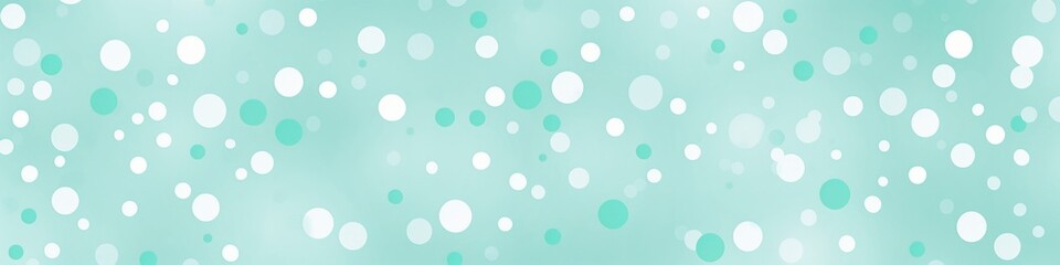 background pattern with white and seafoam green polka dots on a light seafoam green background, banner
