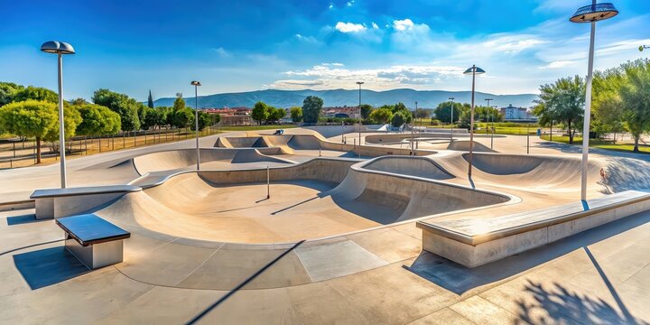 Huge and modern skate park in Igualada, Spain , skate park, skateboarding, ramps, professional, modern, extreme sports