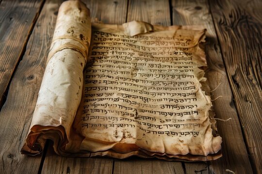 ancient hebrew manuscript with biblical prophetic text on weathered parchment antique illustration