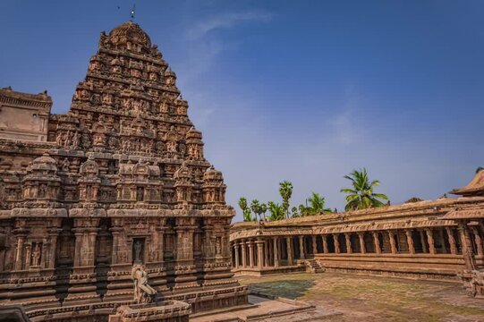 Shri Airavatesvara Temple is a Hindu temple located in Dharasuram, Kumbakonam, Tamil Nadu. It was built by Chola emperor Rajaraja-2. The temple dedicated to Shiva. It is a UNESCO World Heritage Site.	