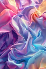 Obraz premium 3D render wallpaper featuring abstract color fabric floating