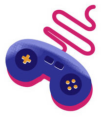 Handheld Gaming Console Illustration Elements 